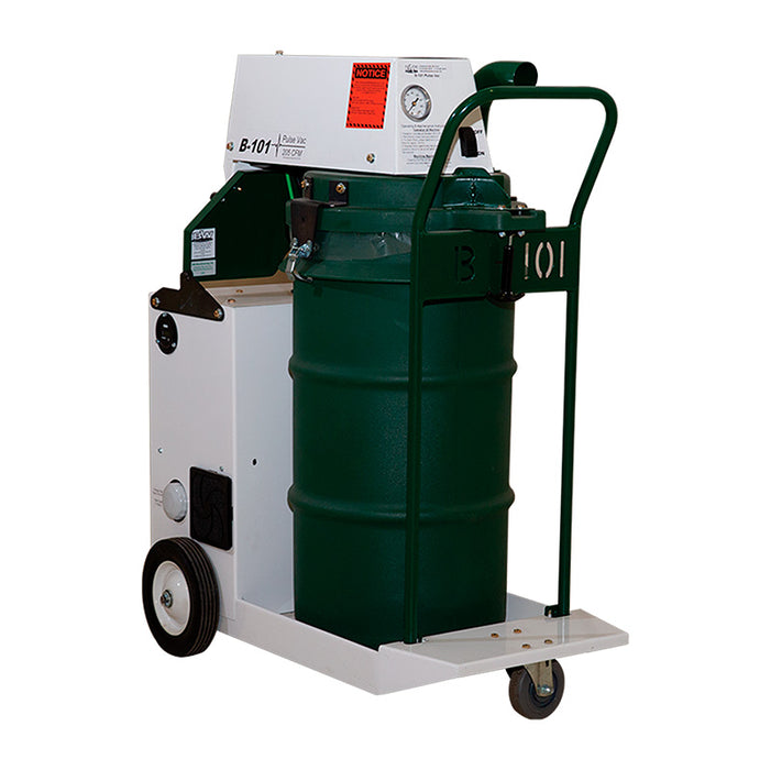 Rear Angle Displaying BW Manufacturing B-101 Pulse Vac and Dust Collection Bin