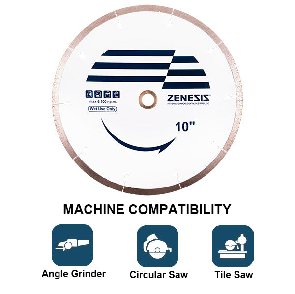 ZENESIS™ Continuous Rim Diamond Blade Machine Compatibility