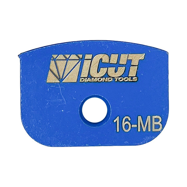 Back of iCut™ Sharktooth Single Segment Medium Bond 16 Grit Diamond